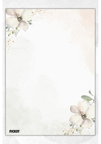 A5 Çiçek Bloknot Çizgisiz Defter - 50 Yaprak - Memopad - Notepad - Not Defteri - Not Kağıdı - 1720 Çok Renkli