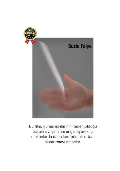 Uv Engelleyici İçeriyi Göstermeyen Yapışkan İz Bırakmaz Ofis Ev Buzlu Cam Filmi 5 Mt X 60 Cm Diğer