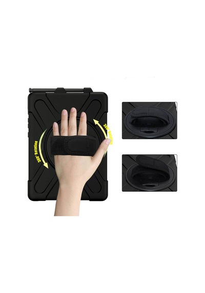 Galaxy Uyumlu  Tab Active Pro 10.1 T540 Msra Defender Tablet Silikon - Siyah Arka Kapak