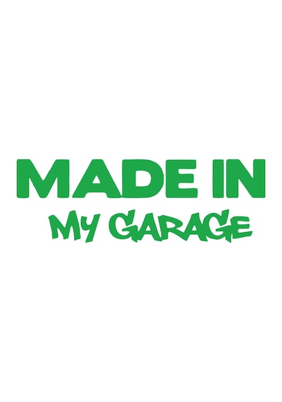 Made In My Garage Araba Stickeri 17x17 Cm Yeşil