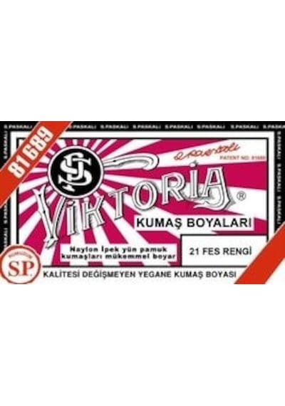 21 Fes Renk Kumaş Boyası Viktoria