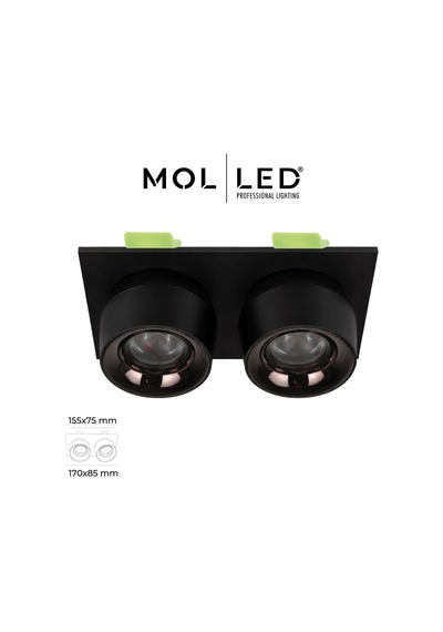 Molled Vindor Serisi 2x8w İkili Sıva Altı Led Spot Dış Siyah İç Platin 6500k - Mol5043-5