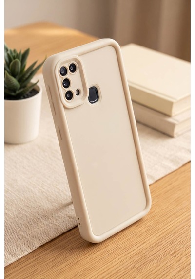 Samsung Galaxy Uyumlu M31 / M21s / F41 Kılıf Kamera Çıkıntılı Mat Silikon Telefon Kılıfı-54145