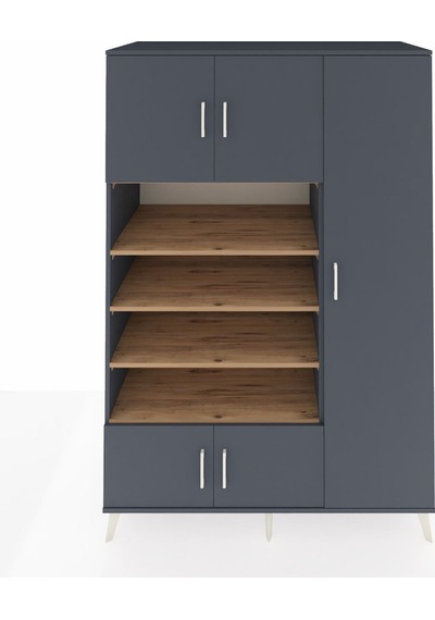 Kronos Dolap 11 Raflı 5 Kapaklı 132x59x195 Antrasit-antrasit/çam Antrasıt/atlas Çam - Antrasıt Kronos Dolap 11 Raflı 5 Kapaklı 132x59x195 Antrasit-antrasit/çam Antrasıt/atlas Çam - Antrasıt