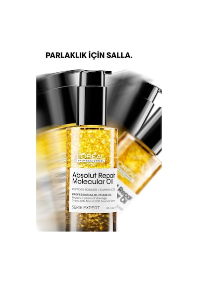 L'Oréal Paris Absolut Repair Molecular Çift Fazlı Profesyonel Saç Bakım Yağı 90 Ml