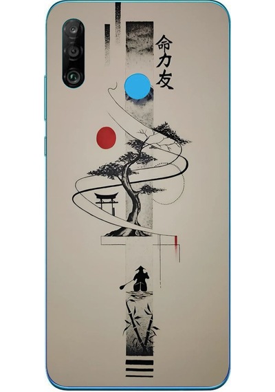 Huawei P30 Lite Uyumlu Japon Felsefesi Baskılı Silikon Kılıf Renkli