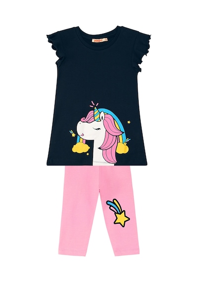 Unicorn Gücü Kız Çocuk T-shirt Tayt Takım