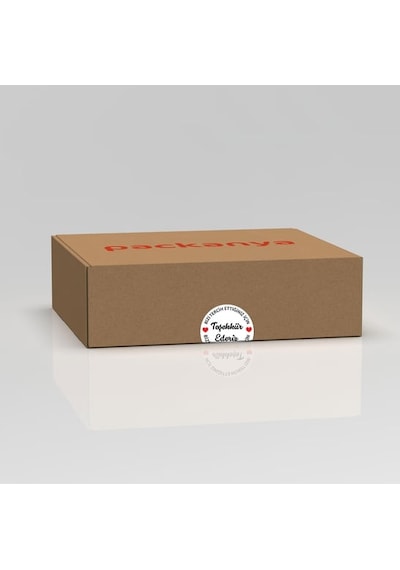 Teşekkür Ederiz Baskılı Kuşe Etiket Sticker - 3,5x3,5 Cm - 108 Adet Diğer