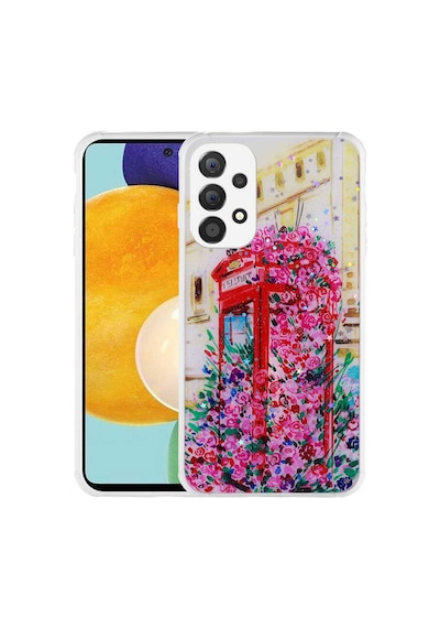 Zore Galaxy A23 Kılıf Simli Desenli Kamera Korumalı Parlak Ogaa Popy Kapak - Kulübe