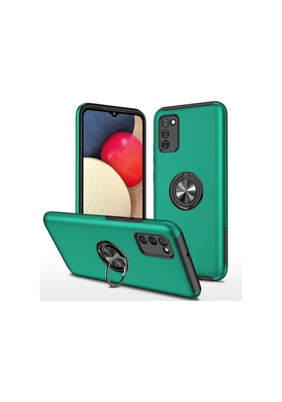 Samsung Galaxy A02s Kılıf Elit Yüzüklü Kapak - Yeşil