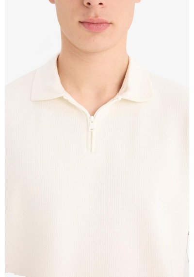 DeFacto Regular Fit Polo Yaka Kısa Kollu Dokulu Tişört E4027AX25SPER223