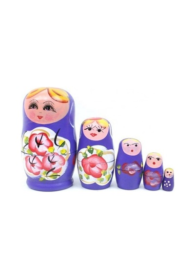 Mobgift 5’Li Matruşka Bebek Ahşap