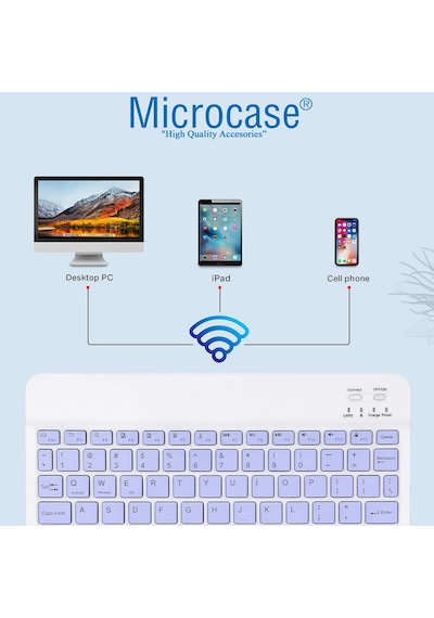 Tablet Apple Uyumlu iPad Bluetooth Klavye Şarjlı Kablosuz - Al2671 Beyaz