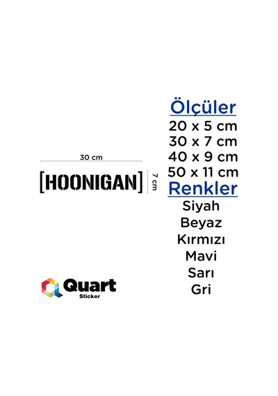 Hoonigan Sticker Quarts Oto Sticker