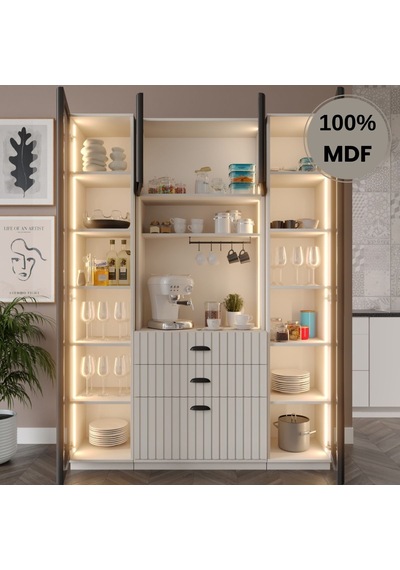 Seren Kahve Köşesi Dolabı %100 Mdf Temperli Cam Hazır Mutfak Dolabı Aytaşı Seren Kahve Köşesi Dolabı %100 Mdf Temperli Cam Hazır Mutfak Dolabı Aytaşı