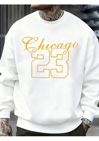 Startmore Tarzsokak Chicago Number 23 Jersey Prints Sweatshirt Man Fashion Soft Pullovers Autumn Casual Sportswea Beyaz