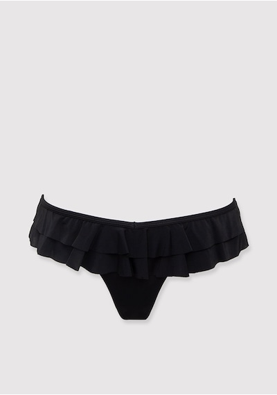 Mavi - Fırfırlı Siyah Bikini Altı 1914055-900