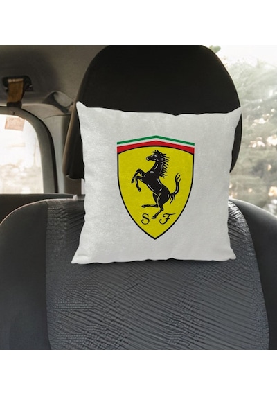 Bk Gift Ferrari Tasarımlı Kare Araç Koltuk Yastığı-1