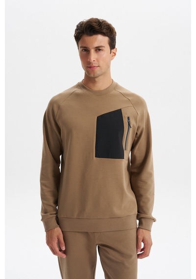 AR-MA Arma Erkek Slim Fit Scuba Interlok Bisiklet Yaka Sweatshirt Ön Sol Fermuarlı Cepli, Sol Kolda Etiketli K30124685402 Gri - Bej AR-MA Arma Erkek Slim Fit Scuba Interlok Bisiklet Yaka Sweatshirt Ön Sol Fermuarlı Cepli, Sol Kolda Etiketli K30124685402 Gri - Bej