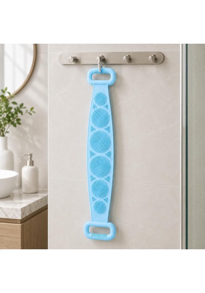 Silikon Sırt Yıkama Lifi 70 X 10 Cm, Çift Taraflı Esnek Banyo Kesesi, Uzun Saplı Vücut Temizleme Ve Masaj Lifi
