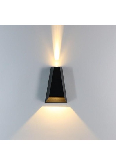 2 x 3w Led Su Geçirmez Modern Dış ve İç Mekan Aplik Malta Ip44 Ay Siyah
