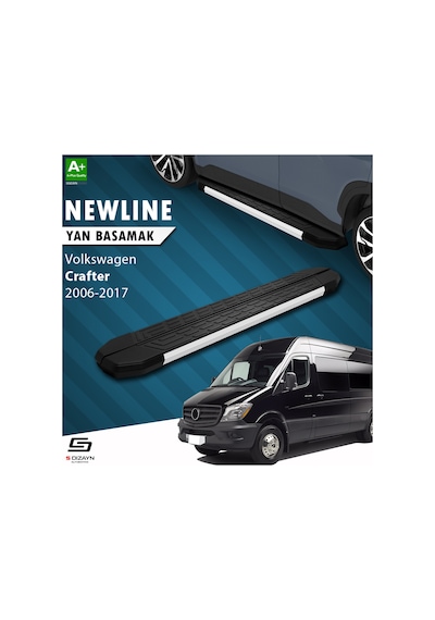 S-dizayn Vw Crafter Van Uzun Şase Newline Aluminyum Yan Basamak 333 Cm 2006-2017 A+ Kalite