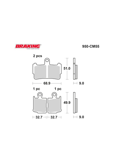 Brakıng 950cm55 Sinterli Ön Fren Balatası