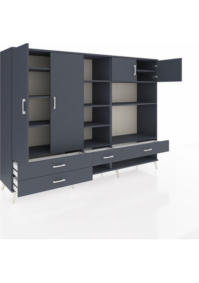 Hyperion Dolap 12 Raflı 4 Çekmeceli 4 Kapaklı 220x44x163 Antrasit Antrasit-antrasit Hyperion Dolap 12 Raflı 4 Çekmeceli 4 Kapaklı 220x44x163 Antrasit Antrasit-antrasit