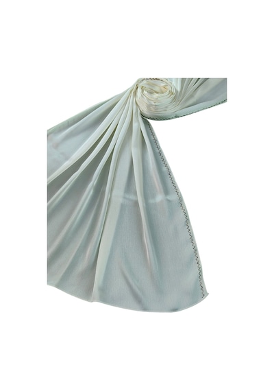 Mim Eşarp Mısırlı Eşarpları Taşlı Jan Jan Abiye Şal 75x190 Cm Krem