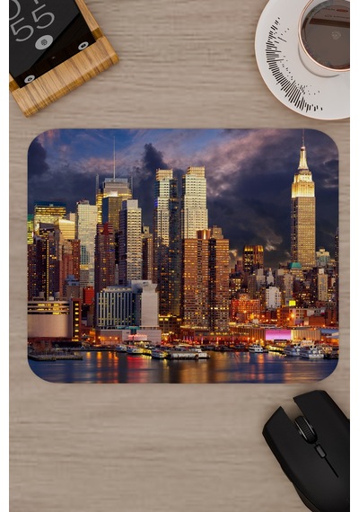 New York Amerika V5 22x18 Gaming Kauçuk Kaymaz Taban Mouse Pad Fare Altlığı