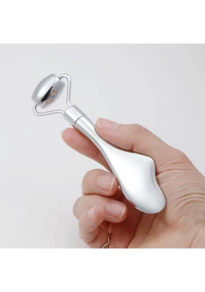Metal Cilt Sıkılaştırıcı Face Gua Sha Rulosu Yüz Masaj Roller Model 4
