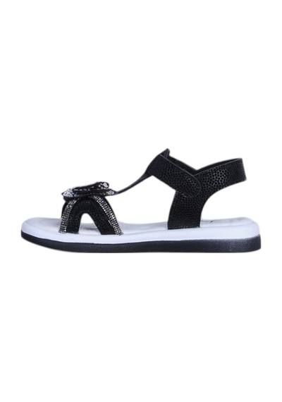 Nerissa 1124 Kız Çocuk Taşlı Sandalet Ayakkabı Siyah