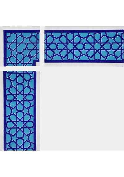 Armada Çini 10x20 Cm Ks-72 Mavi Türkmen Yıldızı Desenli Çini Bord