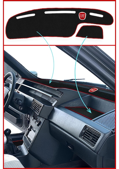 Fiat Tipo - Tempra Torpido Koruyucu Halı & Tampon İpi / Dijital Gösterge & Oto Ayna Askısı Siyah
