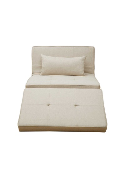 Cube Katlanır Yataklı Puf - Vizon 96x189x42.5 / 96x168x92.5 Cm Bej