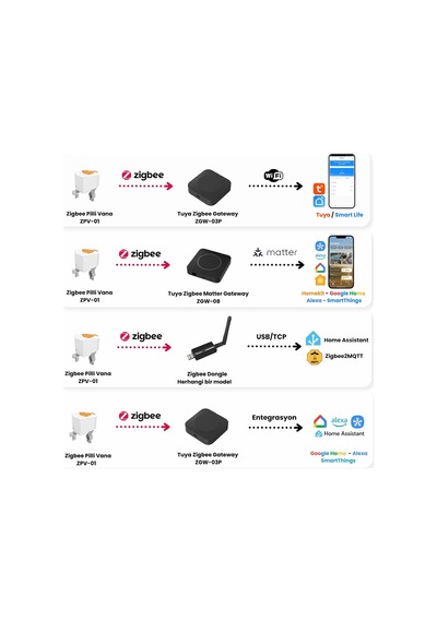 Zigbee Pilli Akıllı Su Ve Gaz Vana Kontrolcüsü Tuya, Smart Life,zigbee2mqtt Uyumlu Standart