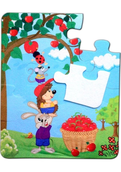 Tox Elmacı Ayı 3+ Keçe Yapboz 3 Yaş Puzzle T044