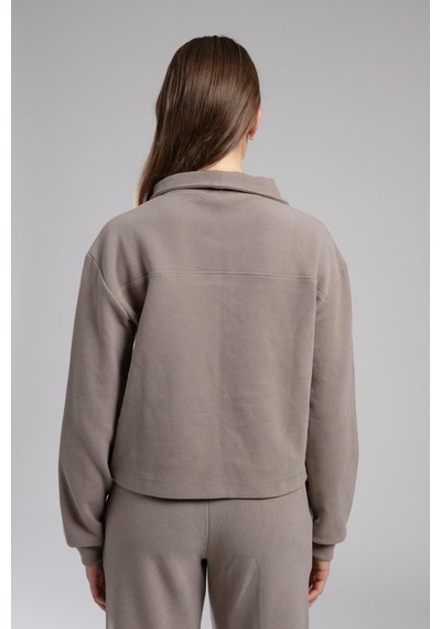Lee Cooper Vegas Kadın Dik Yaka Sweatshirt Vizon-21872 VIZON