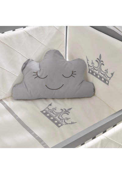 Meltem Kids Kral Sallanır Ahşap Anne Yanı Beşik 60x120 cm (gri-motto gri) Gri