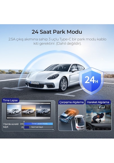 Azdome M550h 3 Kameralı 4k+2k+1k Çift Starvıs 2 Araç Kamerası