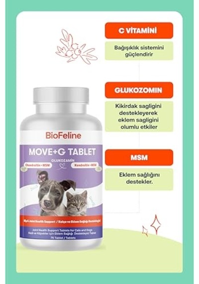 Move+g Glucosamine Tablet Kedi Ve Köpekler İçin Eklem Ve Kas Desteği