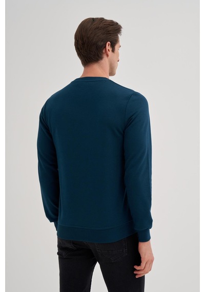 Cazador Erkek 3 İplik Şardonsuz Sweatshirt 5221 Petrol 001