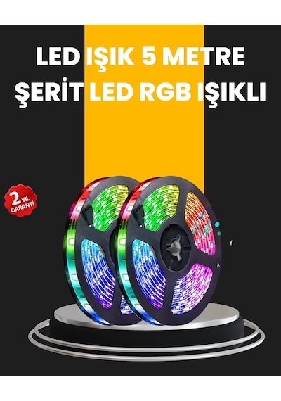 Mey İthalat 5 Metre Kumandalı Su Geçirmez Şerit Led