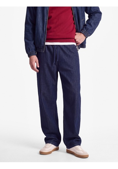 Koton Cepli Pamuklu Beli Bağcıklı Rahat Kalıp Jogger Jean Pantolon Raw 7wam40416nd 63x