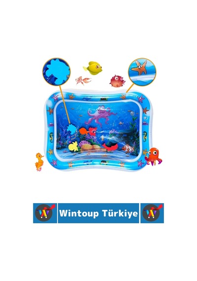 Özel Üretim Bpa Free Bebek Aktivite Oyuncağı Emekleme Zamanı Yatak Minder Renkli Su Oyun Matı Mavi