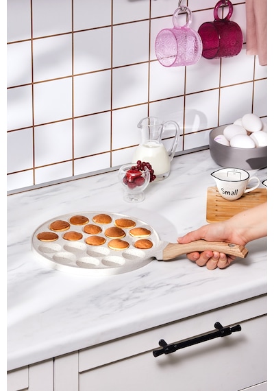 Mutfaksever Biogranit Döküm Mini Pankek Tava 26 Cm Krem