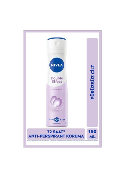 Kadın Sprey Deodorant Double Effect 150ml, 72 Saat Anti-perspirant Ter Koruması,pürüzsüz Koltuk Altı