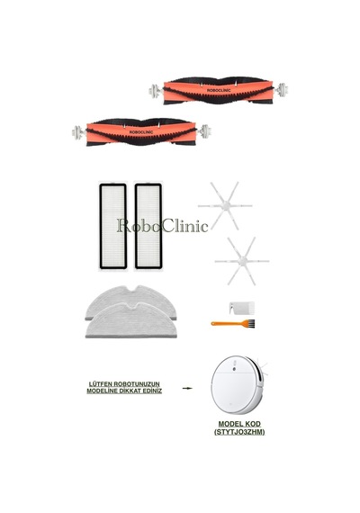 Xiaomi Mi Robot Vacuum Mop 2 Stytjo3zhm Robot Süpürge Uyumlu Fırça, Filtre, Mop Seti-10 Parça
