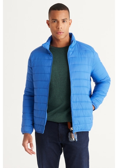 Ac&Co / Altınyıldız Classics Standart Fit Normal Kesim Dik Yaka Erkek Mont Indigo İndigo