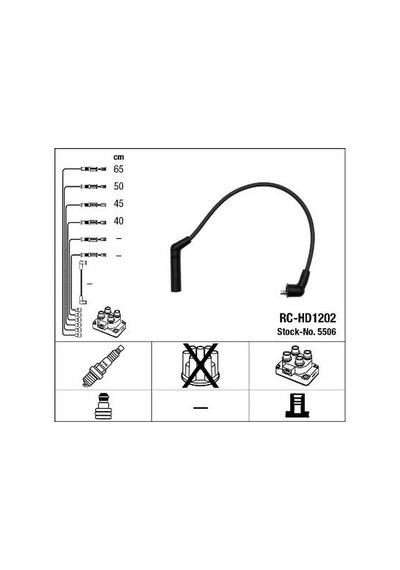 NGK 5506 Buji Kablosu Accent 95-99 1,3-1,5Accent 00-05 1,3Atos 06-Getz 02-06 1,3Picanto 08- 1,1